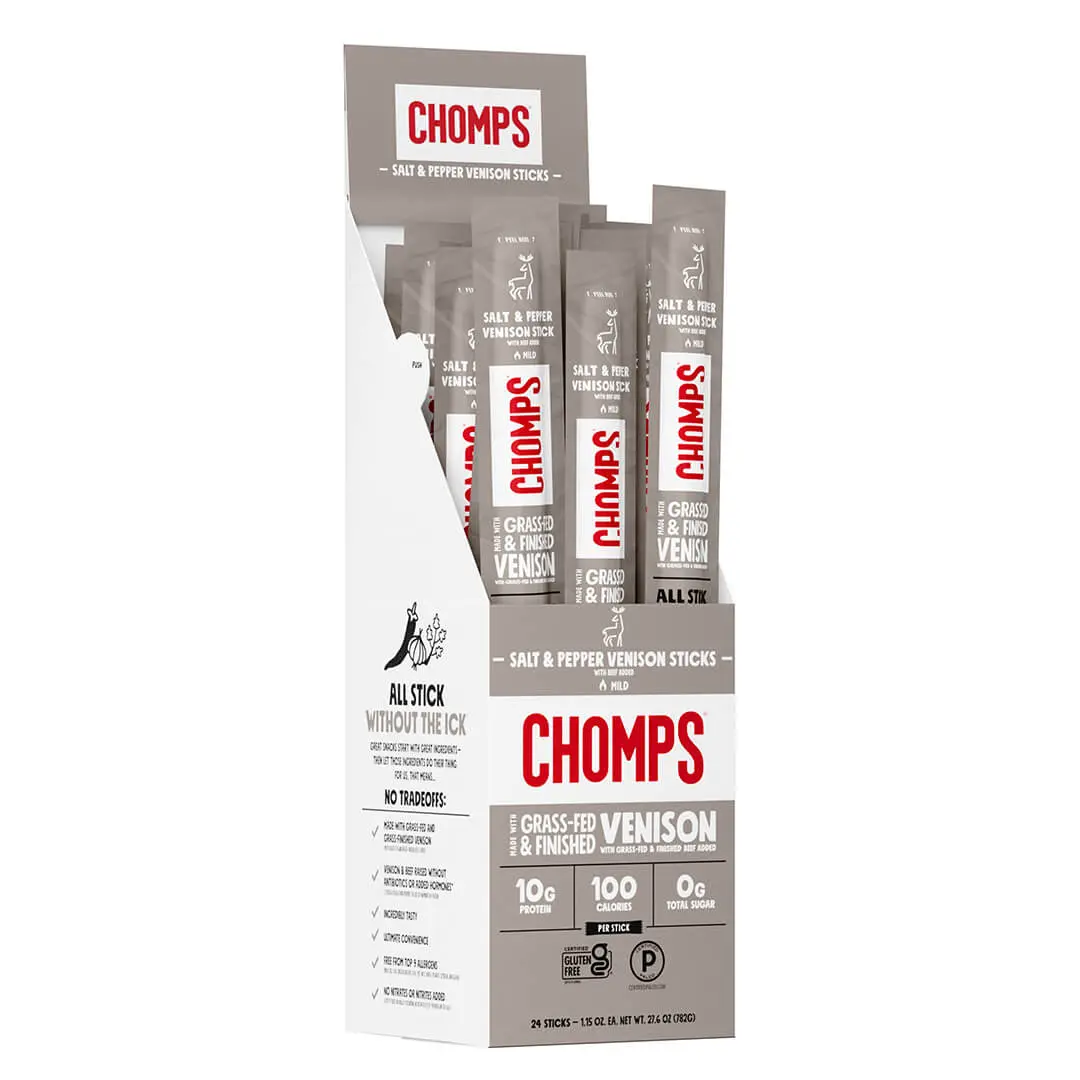 Chomps Salt & Pepper Grass-Fed and Finished Venison Stick