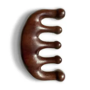 Wooden Scalp Massager - Handmade 100% Natural Green Sandalwood Wide Tooth Combs - Wood Massage Comb & Sandalwood Comb for Luxurious Hair Care