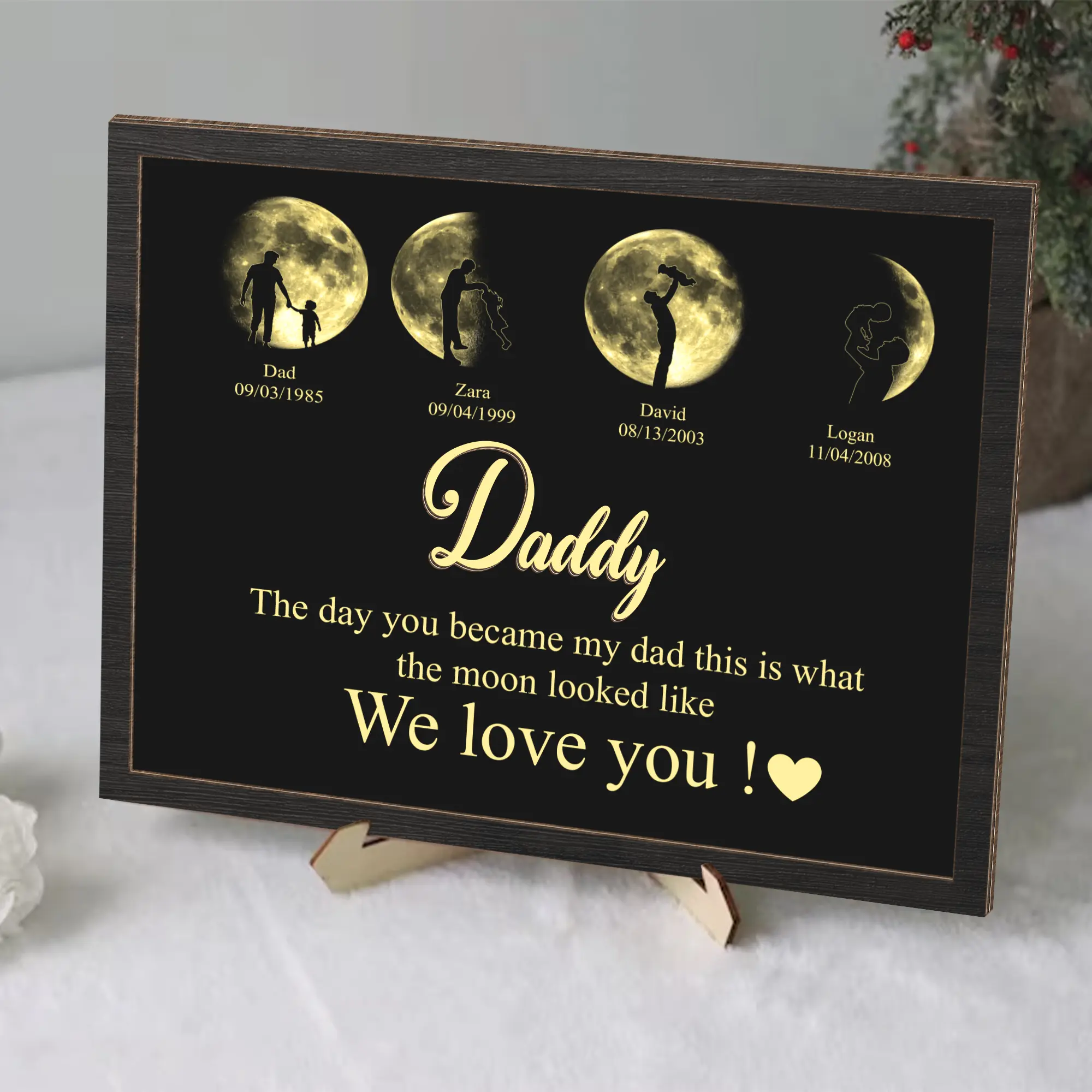 Custom Moon Phase Frame, Personalized Gift, Personalized Moon Phase Frame, Gift idea for Dad, GrandpaFather’s Day Gift, Father's Day Gift, The Day You Were Born Gift