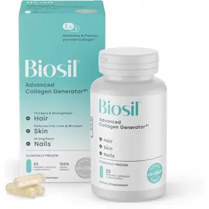 BioSil Collagen Booster Supplement Capsules, Patented ch-OSA for Skin, Hair, Nails & Joint Support, 30 Capsules (15-Day Supply)