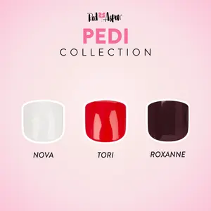 Red Aspen Pedi Press On Nails Collection Salon-Quality Damage-Free 2-Week Wear Pedi Dashes