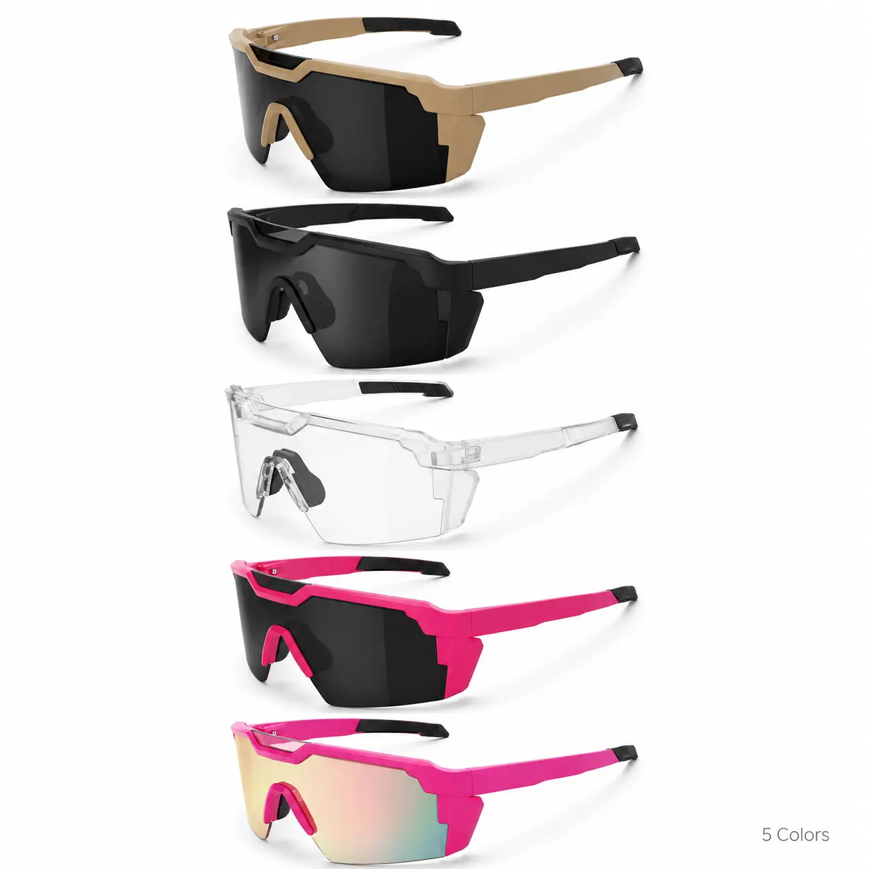 UV400 Z87+ Certified Multi-Color Sport Sunglasses for Men Women, Square One-Piece Shield Lens Cycling Eyewear, Only -11 Photochromic