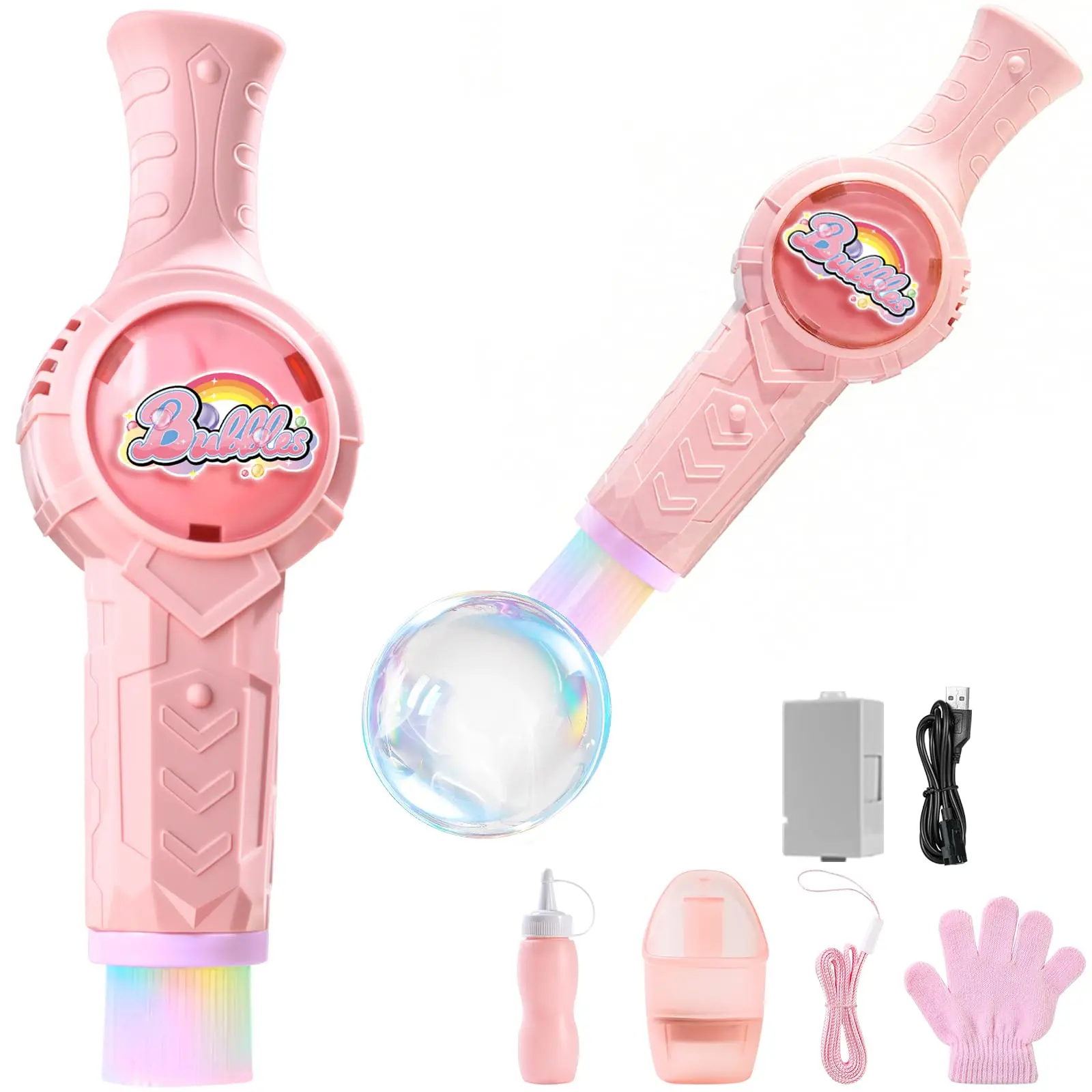 Fog Bubble Machine, Rechargeable Automatic Electric Smoke Bubble Machine, Magic Smoke Bubble Maker, Colorful Lights & Music, Bubble Fog Game for Parties, Beaches, Summer