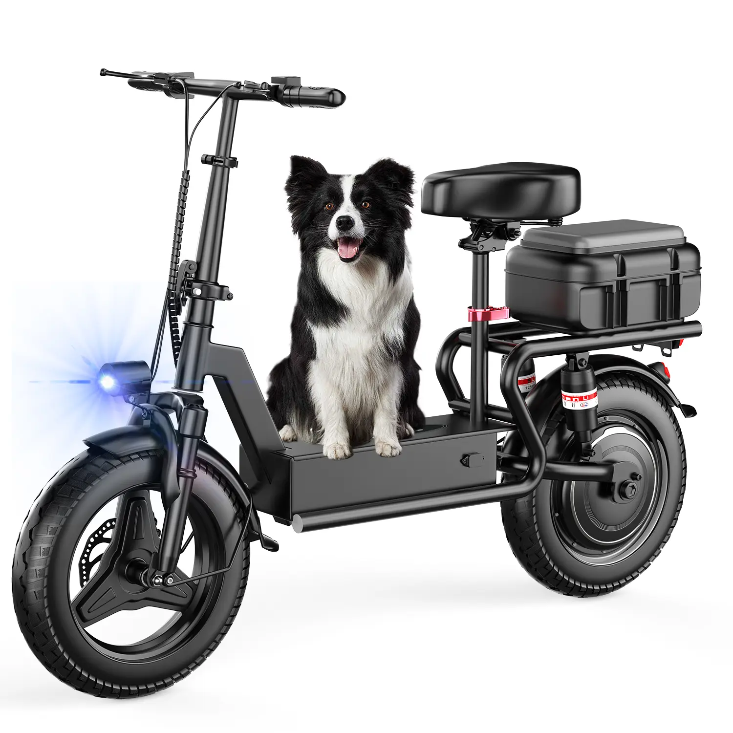 Pikabike GT11 Electric Scooter for Adults 1200W Peak Motor 48V 20Ah Battery 25MPH Top Speed Foldable with Rear Basket Dual Suspension for Commuting and Pets