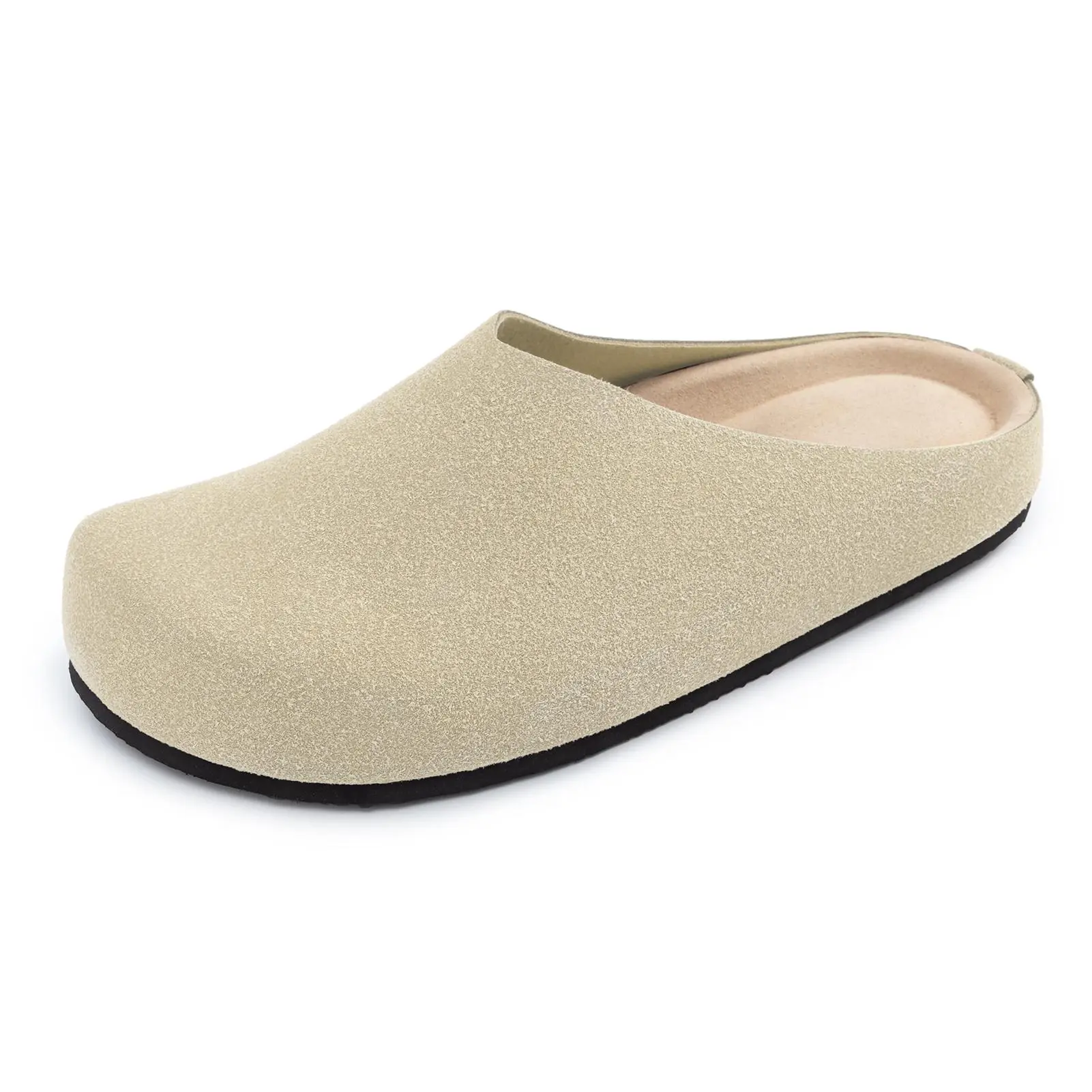 Suede Slip-On Clogs for Women, Comfortable Mules with Arch Support, Lightweight Cushioned Walking Shoes for Work & Casual, Slip-On Style
