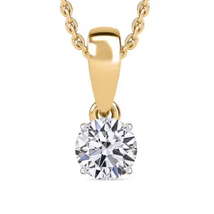 Luxuriant Lab Grown Diamond G-H SI 1 ctw Pendant Necklace in 18K Vermeil Yellow Gold Over Sterling Silver 20 Inches Christmas Gifts