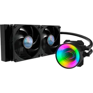 Cooler Master MasterLiquid ML240 Mirror ARGB CPU Liquid Cooler - 3rd Gen. Pump AIO Water Cooling System, 2 x 120mm SickleFlow V2 Fans, Enhanced 240mm Radiator - AMD & Intel Socket Compatible, 240
