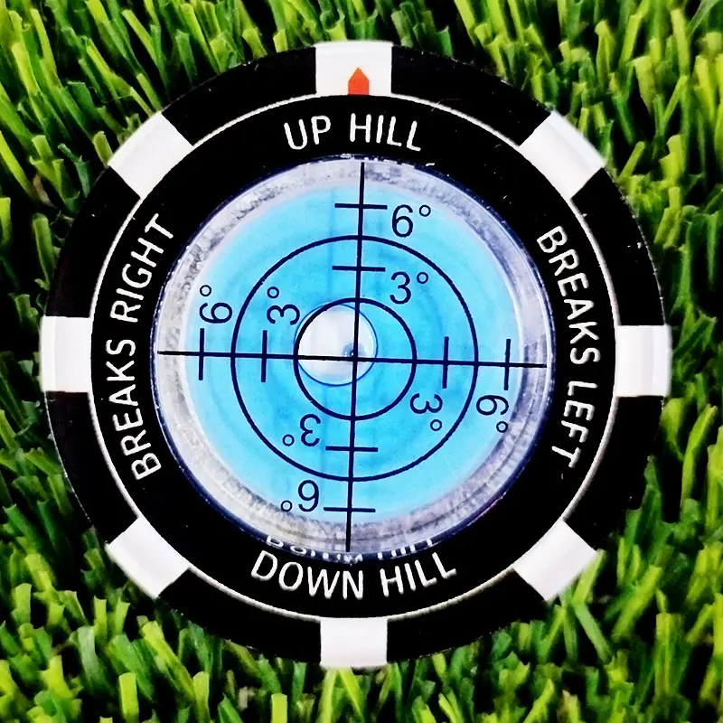 Golf Double-Sided Magnetic Ball Marker - Pocket-Sized, 360° Rotation Scale, Built-In Bubble Level, Premium Metal, High-Visibility, Pro-Level Precision Golf Practice Green Position Accessory