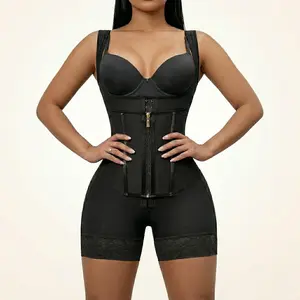 Women's Zip Up Shapewear Bodysuit | Tummy Control Fajas Full Body Shaper, Compression Romper for Daily Wear & Gym