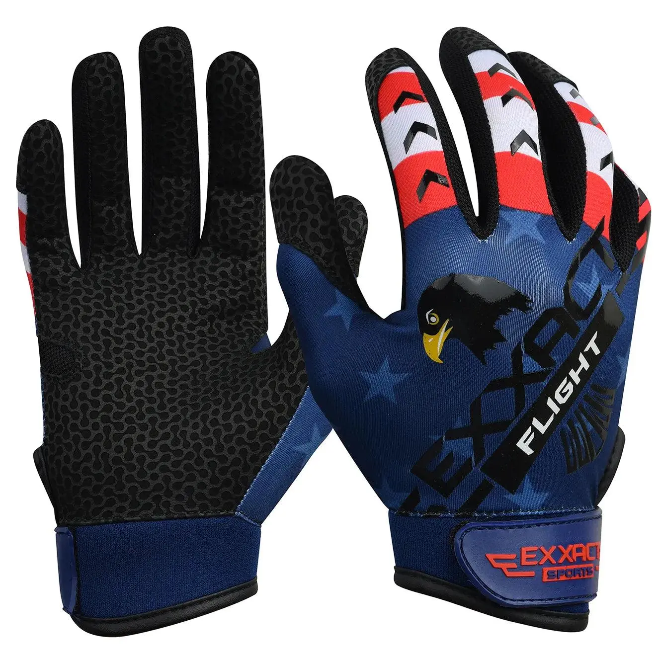 Flight Baseball Batting Gloves For Youth & Adult (Patriot)
