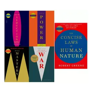 Robert Greene 5-Book Set (CONCISE EDITIONS) – Exact Copy Set | 48 Laws of Power, Art of Seduction, Mastery & More (Smaller Version)