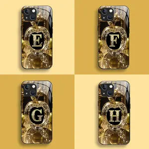 Suitable for [iPhone 15] New high-end letter glass mobile phone case New business simple metal paint electroplated glass mobile phone case Affordable price Anti-drop and anti-fingerprint 995