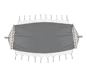 Northlight Hammock w/ Netted Fringe & Wooden Bars 100" x 41"