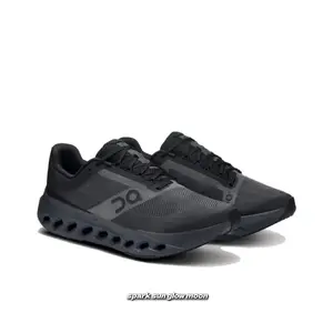 Black Lightweight Cushioned Running Shoes, Engineered Mesh Upper, Hollow Pod Cushioning Midsole