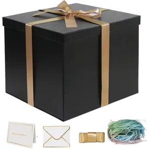 Large  Box 12x12x10 Inches,Black  Boxes for Presents,Birthday Box,for Packaging,Valentine's Day,Mother's Day,Christmas,Anniversaries,Family or Business.