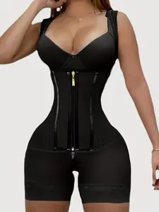 1 PC Tummy Control Waist Trainer Shapewear Bodysuit, Fajas, Tummy Tuck Compression, Zipper Full Body Shaper, Butt Lifting Tummy Control Romper, Waist Cincher, Colombian Shapewear, Suitable for Daily, Sport, Gym, Womenswear, Compression