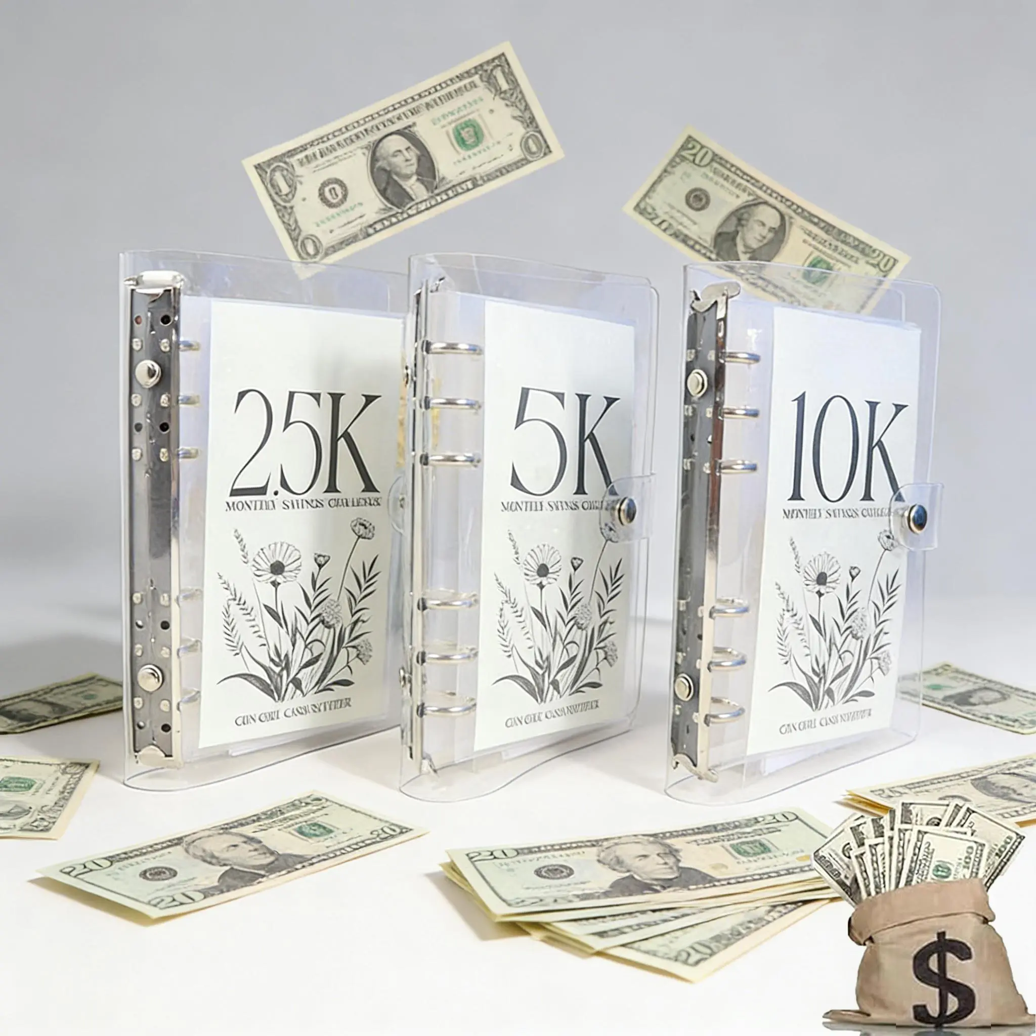 Savings Challenge Gift Set – A6 12‑Month Money Binder, 10K / 5K / 2.5K Options, Cash Envelope Budget Planner for Home Office & Personal Use【Dealsforyoudays】