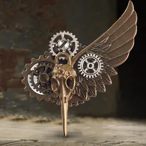 GTHIC Steampunk Bird Alloy Lapel Pin Brooch Unique Personalized Jewelry Accessories Daily Wear