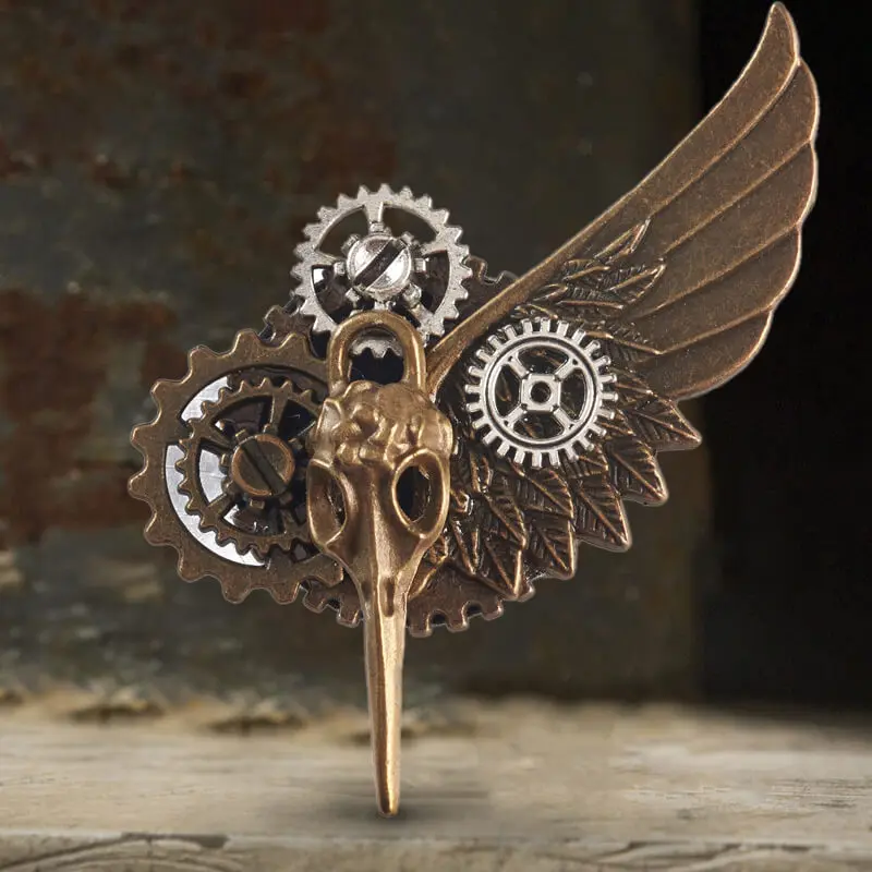 GTHIC Steampunk Bird Alloy Metal Lapel Pin - Exquisite Fashion Metal Brooch, Unique Personalized Pins, Daily Wear Jewelry Accessories