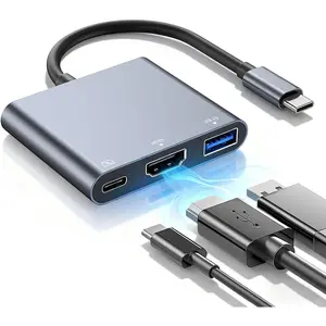 USB to USB C Adapter Hub,4k USB C to HDMI,Hdmi Splitter to Usbc Multiport Digital AV Converter,USBC to Hdmi Adapter,With100w Pd,3.0 Port,for MacBook Pro/Air, Ipad,  and Usbc Devices-Space Grey