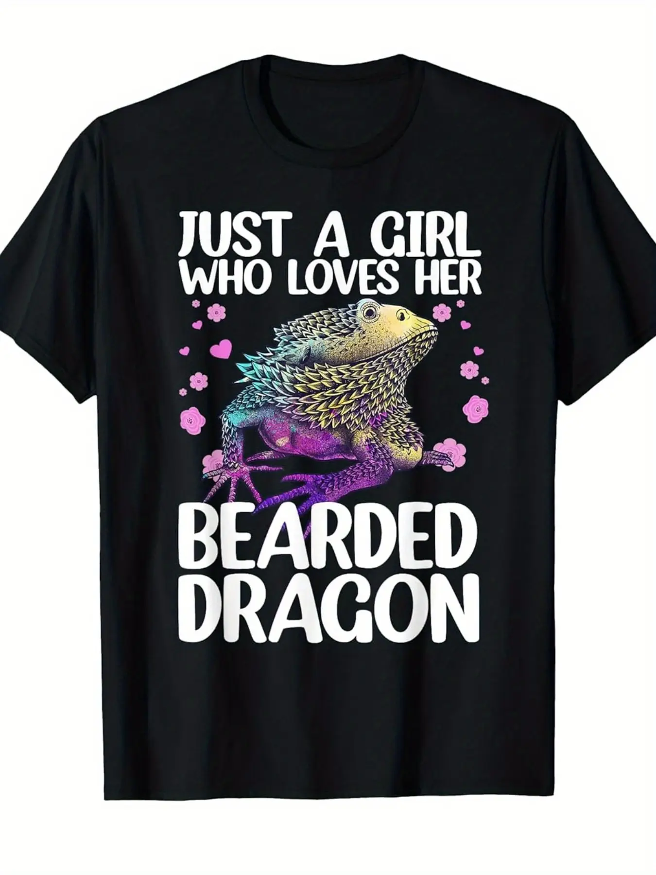 Men'S  Women'S Bearded Dragon Graphic T-Shirt - Fu unisex soft cotton short sleeve t shirt, vintage graphic casual tee for men women teens, perfect birthday holiday gift for camping travel gym daily street  wear