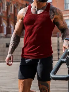 EKKO BEATERS Men's High-Elasticity Sleeveless Sports Tank Top, Sleeveless Gym Tops, M-5XL, breathable knitted texture - men's fitness T-shirt, suitable for gym workouts, impact resistance device, Fitness Workout Vest