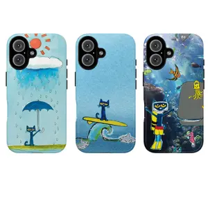 Cool Cat Durable Smartphone Case - Colorful Cartoon Art Design Casing, Stylish Protective Cover, Mobile Phone Accessory for iOS and Android Devices, Fan Gift