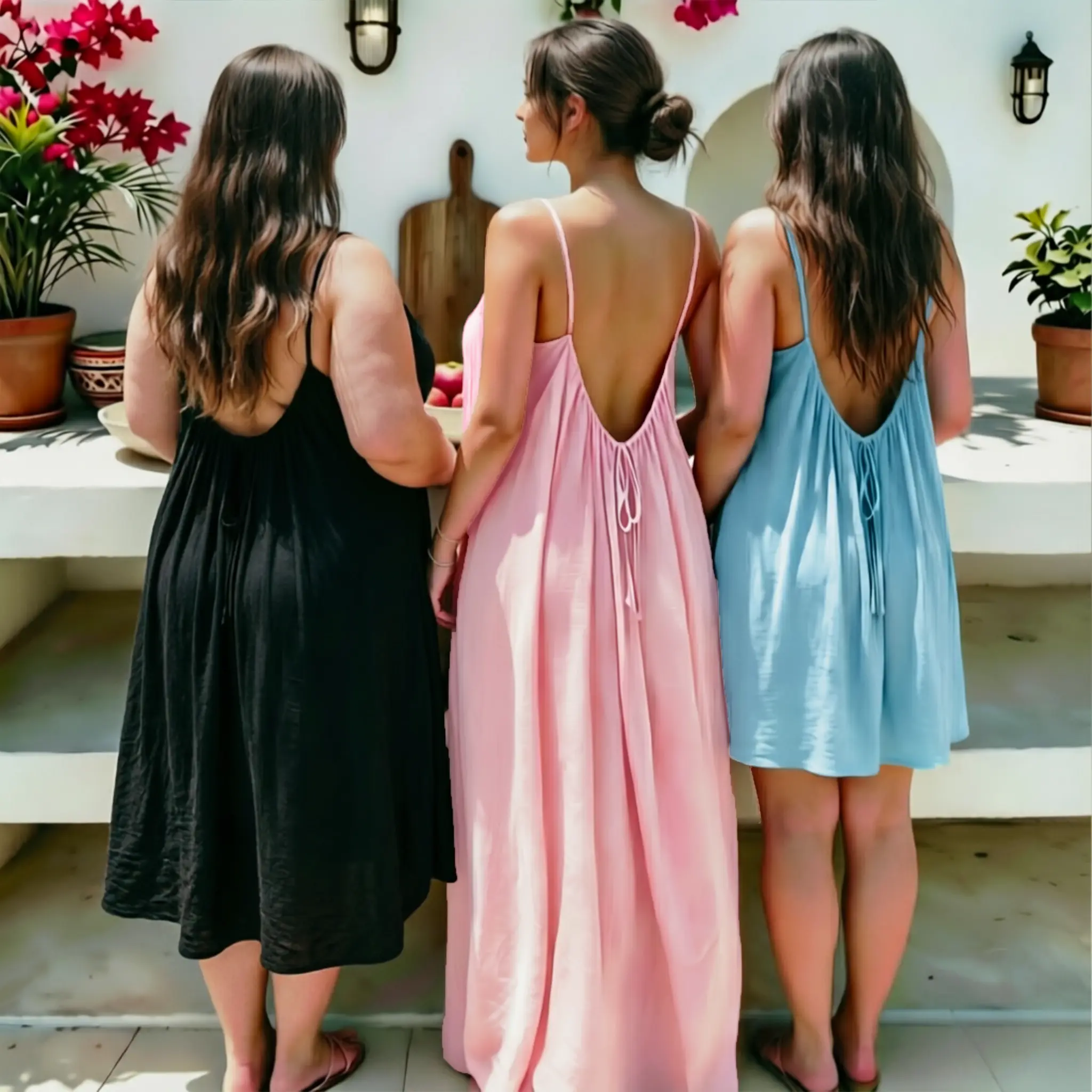 S-2XL Women's Solid Color Cami Lounge Dress, Elegant Sleeveless Sleepwear Dress for Summer, Ladies Sleepwear for Indoor Wear