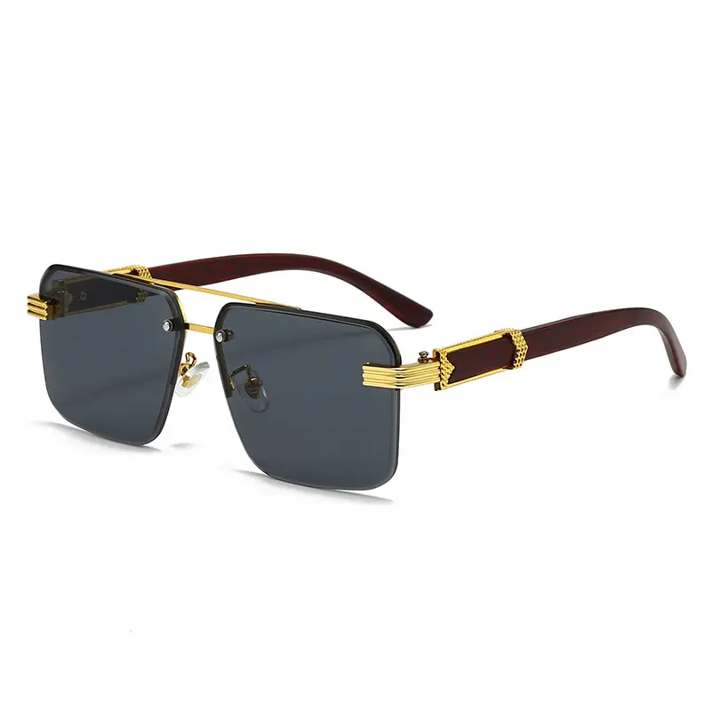 Men’s Rimless Rectangular Sunglasses, Fashion Square Sunglasses for Men, Lightweight UV Protection Eyewear