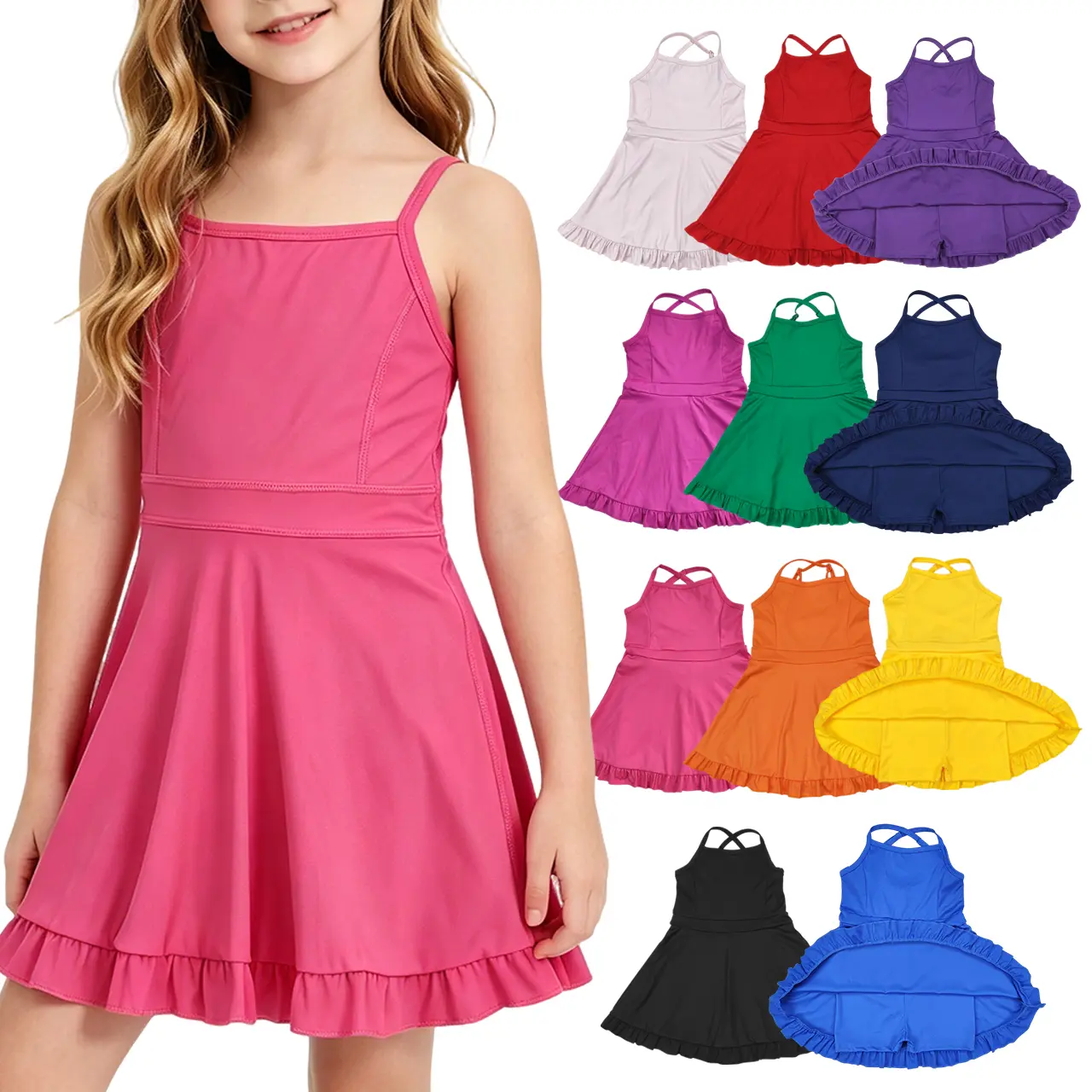 Girl Athletic Dress – Quick Dry Sports Clothes | Summer Activewear Set for Active Girls Who Love to Play & Move