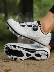 Zabo Mountain Bike Lock Shoes Spd System Professional Cycling Shoes, Quick Release Button, Breathable, Unisex, Ideal for All Riders