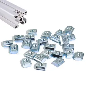 50pcs M4 Slide in T Nut Tee Sliding Nut for Aluminum Extrusion with Profile 2020 Sereis Slot 6mm