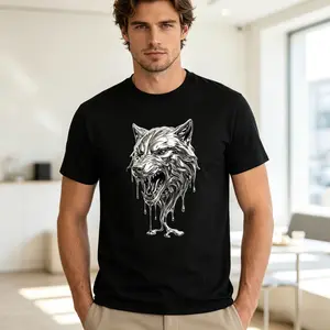 3D Realistic Liquid Metal Wolf Graphic Tee - Chrome Cyberpunk Streetwear T-Shirt - US Local Delivery