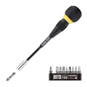 VESSEL (2200MBH120K01) BALL GRIP Interchangeable Ratchet Screwdriver 10PC. Bit Set