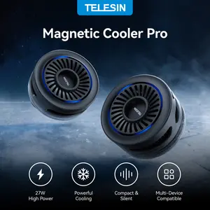 TELESIN Magnetic Phone Cooler Fan, Optional Wireless Charging, Ultra-Fast Cooling for Gaming & Live Streaming, USB Rechargeable for iPhone 11+ & All Smartphones, Compatible with iPhone 17