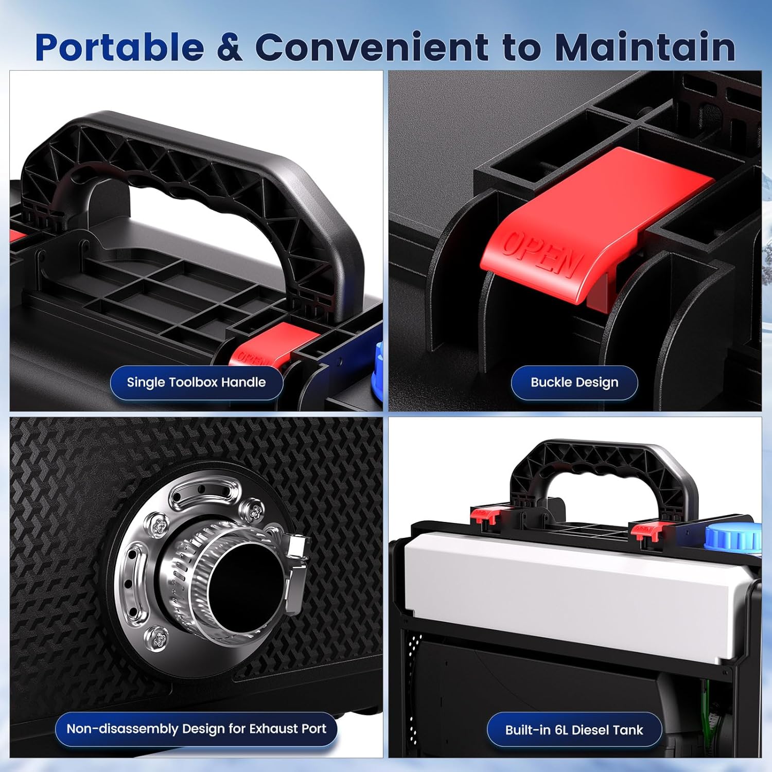 HCALORY 12V Portable Diesel Heater, 2024 upgrade Toolbox 2 Diesel Air Heater 8KW All-in-One Parking Heater, 6L Fuel Tank with APP Control Work at Altitude Max 20000 ft for Car Trucks RV and camper Adjustable Heating Temperature Outdoor Heating HCALORY 12V Portable Diesel Heater, 2024 upgrade Toolbox 2 Diesel Air Heater 8KW All-in-One Parking Heater, 6L Fuel Tank with APP Control Work at Altitude Max 20000 ft for Car Trucks RV and camper Adjustable Heating Temperature Outdoor Heating