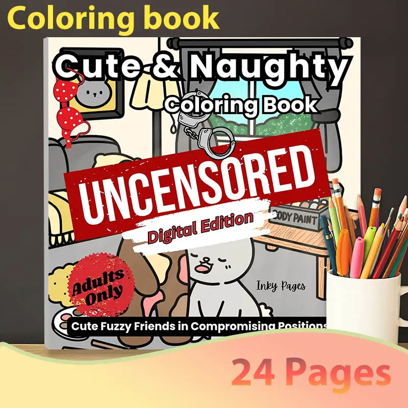Cute and Mischievous Adult Coloring Book with Inky Pages, Fun Furry Animals in Compromising Positions, Bold and Simple Coloring Gift for Relaxation, Stress Relief, Focus, Mindfulness, Creativity, Therapeutic, Adults Only