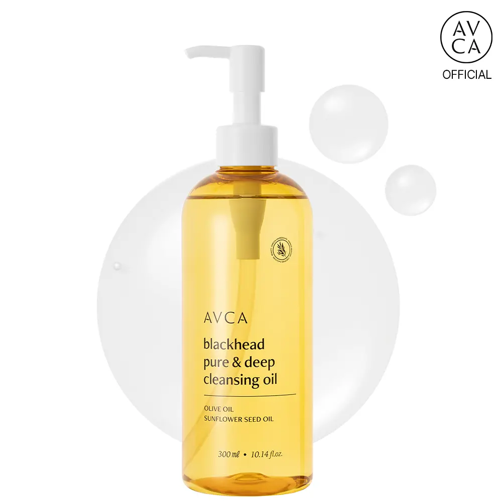 [AVCA Official Shop] Jumbo Size Blackhead Remover Cleansing Oil 10.14 fl oz(300ml)– K-Beauty Pore Care Cleanser with PHA, Dissolves Makeup & Sebum, Gentle Exfoliating Oil Cleanser for Oily & Normal Skin, Large Value, Double Cleanse First Step, Lightweight