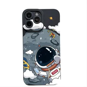 Futuristic Astronaut Theme TPU Smartphone Case - Cellphone Accessories for iPhone 11,12,13,14,15,16,17 Pro Max Handheld Devices