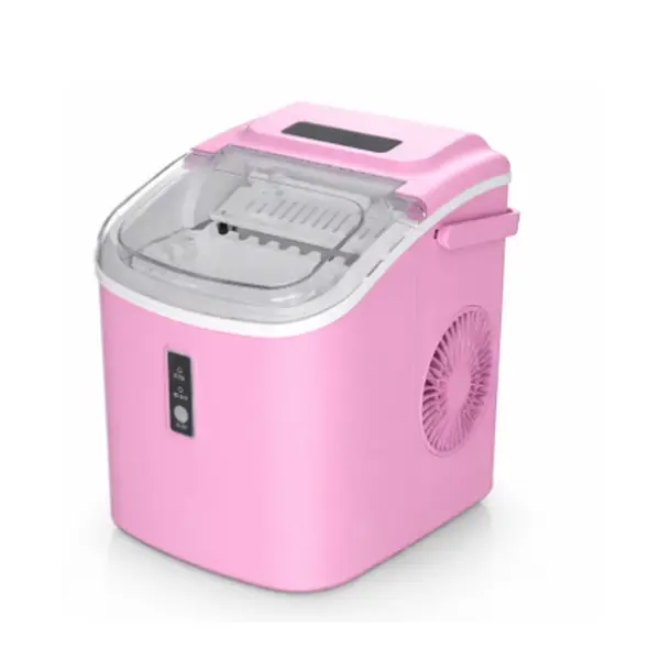 Countertop Ice Maker 26 lbs/Day Portable Self-Cleaning, 9 Bullet Ice in 6 Min, Pink