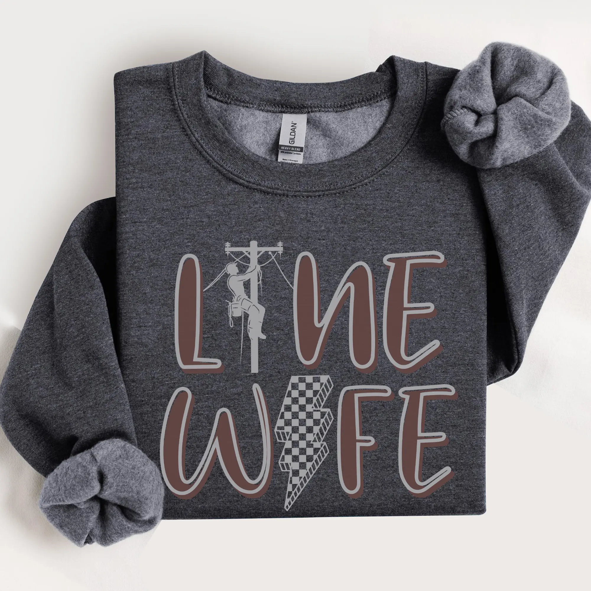 Line Wife Crewneck Sweatshirt,Lineman Wife Gift,Lineman Wife Sweatshirt,Power Lineman Wife Sweatshirt,Power Lineman Gift,Lineman Gift