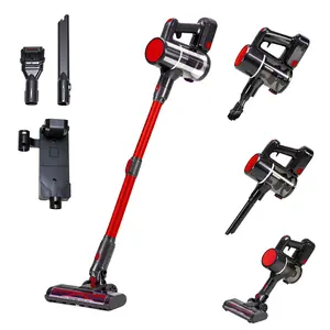 [Mother's Day Gift]Cordless Vacuum Cleaner with 3 Interchangeable Brushes & LED Light, Lightweight Stick Vacuum for Hardwood Floors, Carpet & Pet Hair, 5.7lbs Rechargeable Wireless