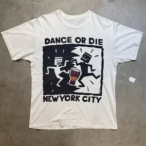 Keith Haring Dance or Die Cotton White Unisex T-shirt S-5XL Men Women VN0869