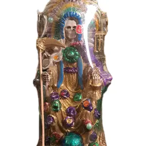 9 inch HEM Aztec santa muerte statue in chair