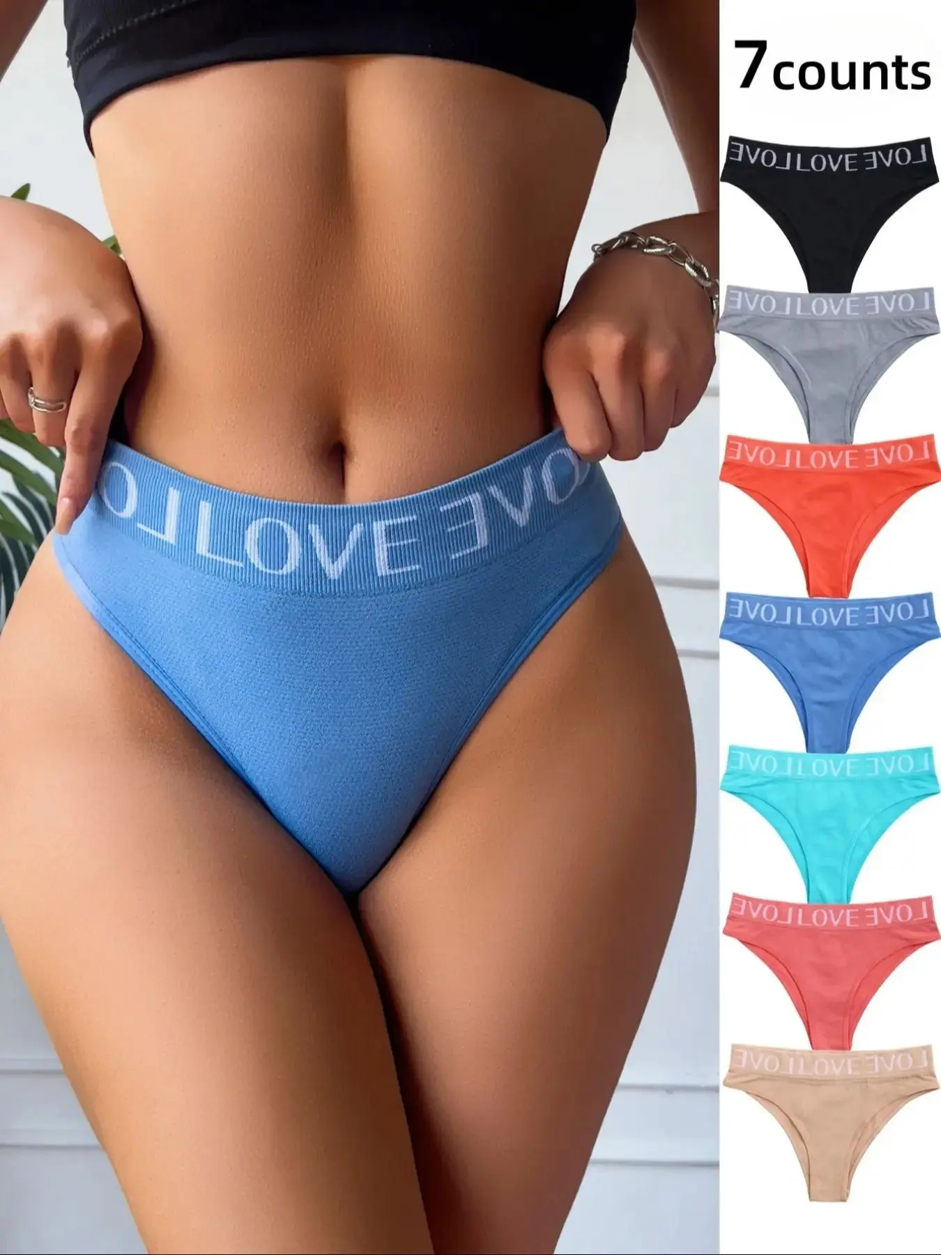 7-Color Pack Butt-Lifting High Waist Seamless Panties for Women, Comfortable No Show Invisible Activewear Underwear for Yoga, Athletic Fit and Everyday Wear Lingerie, Elastic Undergarments, Shaping Underwear, Fitted Panties