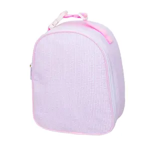 Pink seersucker gumdrop Lunchbox (with optional monogram)