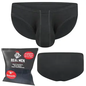 AresAccent Low-Rise Modal D or B Pouch Brief 1 pack - Black Sexy Menswear  Underwear Fashion Love Stylish Spandex Ball Breathable Undergarments
