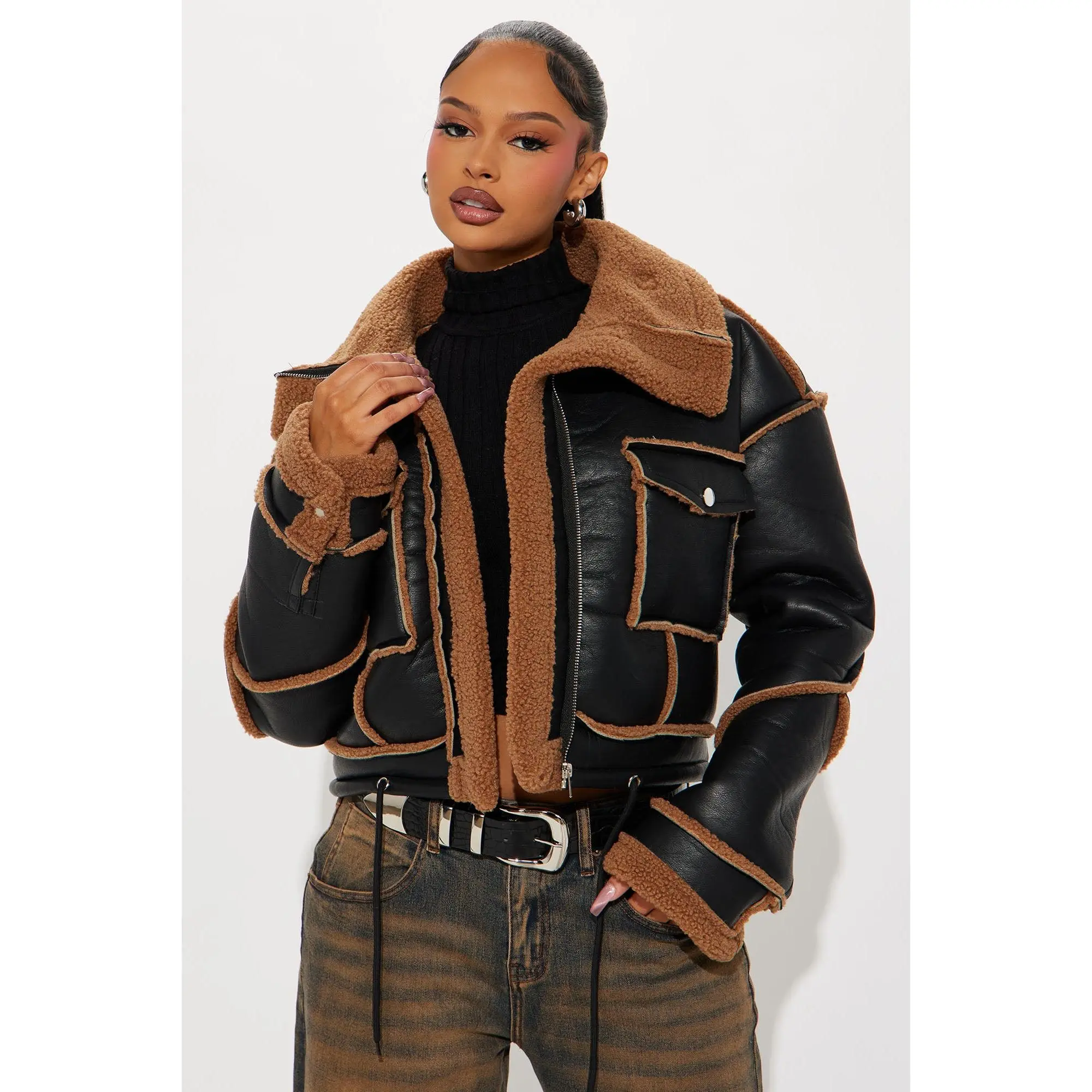 Out and About Shearling Jacket - Black Out and About Shearling Jacket - Black