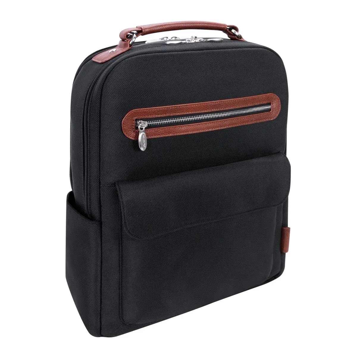 212 MAIN McKlein USA U Series Logan 2-Tone Nylon Laptop Backpack (17 in.) - Black Ballistic Nylon, Contrast Accents, Dual Compartment, Mesh Padded, Lockable Zipper, Anti-Theft Safe, Piggyback Strap, Tablet Compatibility, Laptop Bags, Travel Must Haves