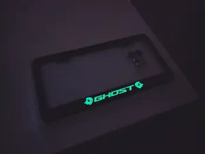 Glowing Ghost Stainless Steel License Plate Frame Holder Street Racing